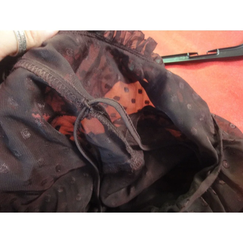 H&M Maroon Sheer dress with attached slip long sleeves size 14 NWT - Picture 12 of 12